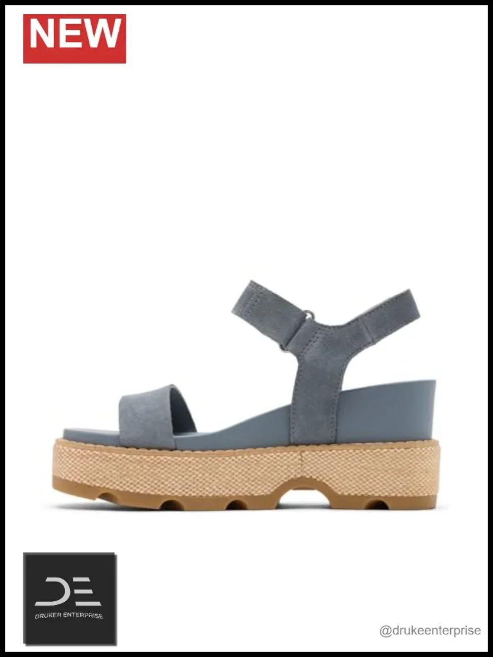 Sorel Joanie IV Y-Strap Wedge Sandals Suede Wedge Heel Hook & Loop